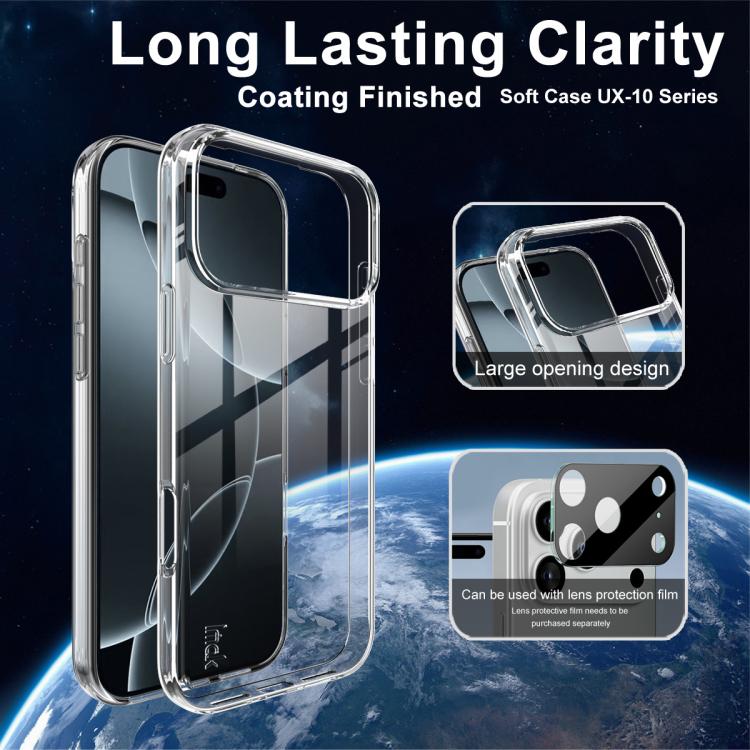 imak UX-10 Series Transparent Shockproof TPU Phone Case, For iPhone 17 Pro Max, For iPhone 17 Pro, For iPhone 17, For iPhone Air, For iPhone Air MagSafe