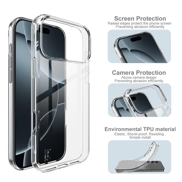 imak UX-10 Series Transparent Shockproof TPU Phone Case, For iPhone 17 Pro Max, For iPhone 17 Pro, For iPhone 17, For iPhone Air, For iPhone Air MagSafe
