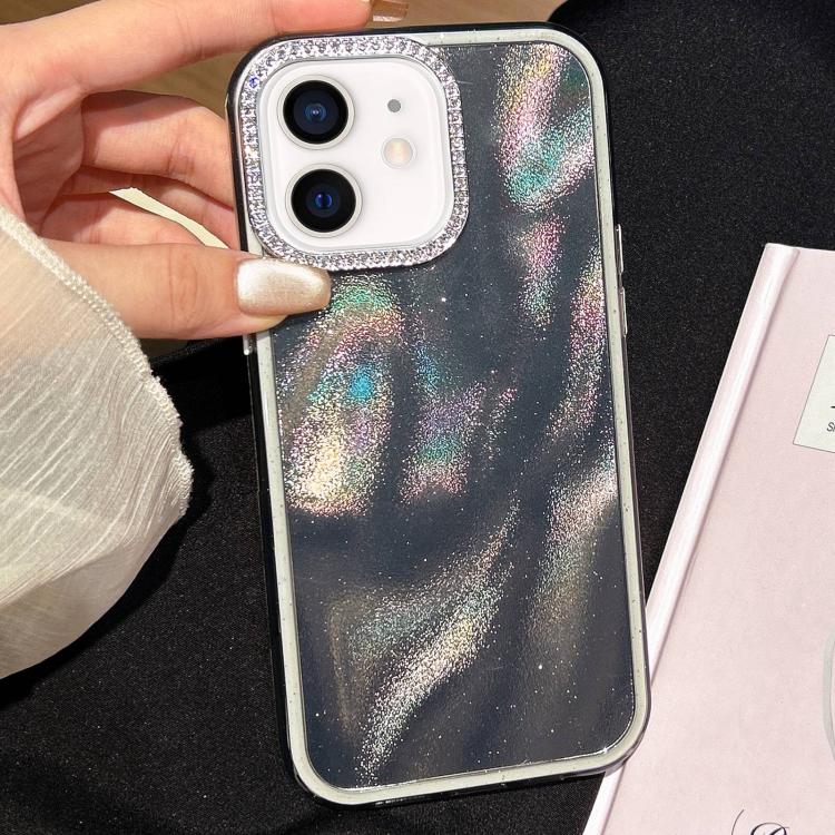 3 in 1 Diamond Lens Frame Quicksand Pattern Phone Case, For iPhone 13, For iPhone 12, For iPhone 12 Pro Max, For iPhone 12 Pro, For iPhone 11 Pro Max, For iPhone 11