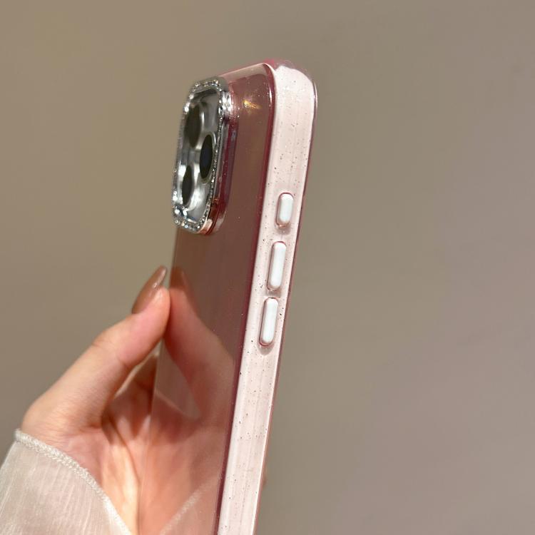 3 in 1 Diamond Lens Frame Quicksand Pattern Phone Case, For iPhone 13, For iPhone 12, For iPhone 12 Pro Max, For iPhone 12 Pro, For iPhone 11 Pro Max, For iPhone 11