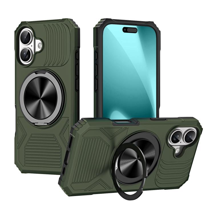 Alloy Rotating Holder MagSafe Shockproof Phone Case, For iPhone 17 Pro Max, For iPhone 17 Pro, For iPhone 17, For iPhone Air