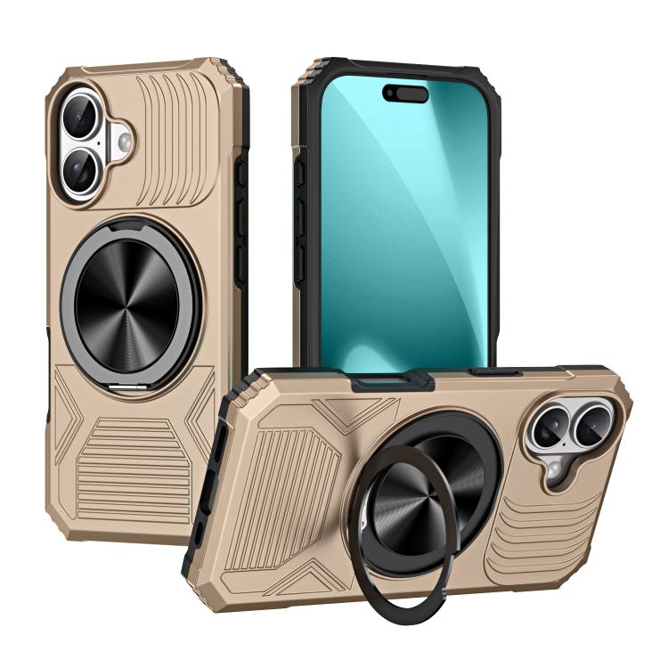 Alloy Rotating Holder MagSafe Shockproof Phone Case, For iPhone 17 Pro Max, For iPhone 17 Pro, For iPhone 17, For iPhone Air