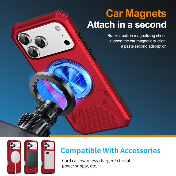 Alloy Rotating Holder MagSafe Shockproof Phone Case, For iPhone 18 Pro / 17 Pro, For iPhone 18 Pro Max/17 Pro Max, For iPhone 17, For iPhone Air