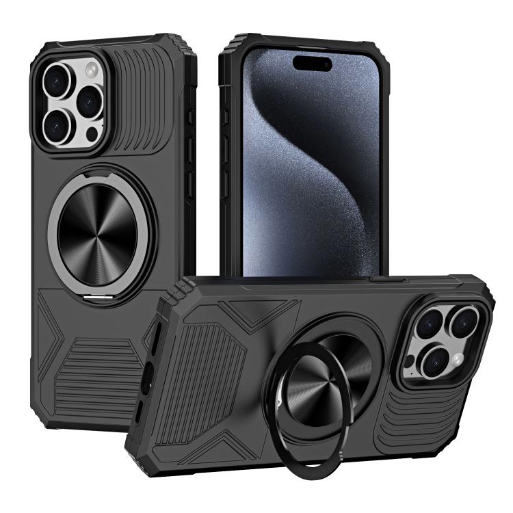 Alloy Rotating Holder MagSafe Shockproof Phone Case, For iPhone 14 Plus, For iPhone 13 Pro