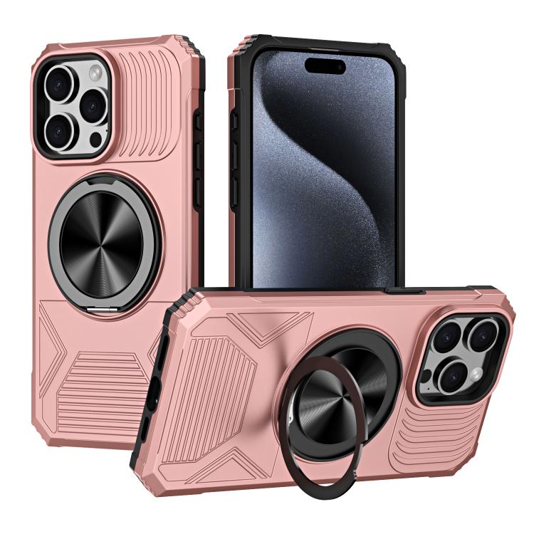 Alloy Rotating Holder MagSafe Shockproof Phone Case, For iPhone 14 Plus, For iPhone 13 Pro