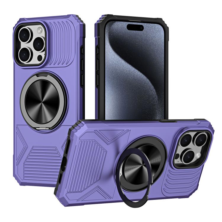 Alloy Rotating Holder MagSafe Shockproof Phone Case, For iPhone 14 Plus, For iPhone 13 Pro