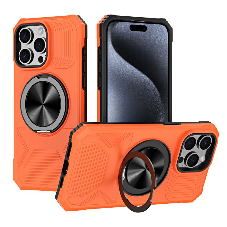 Alloy Rotating Holder MagSafe Shockproof Phone Case, For iPhone 14 Plus, For iPhone 13 Pro