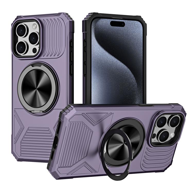 Alloy Rotating Holder MagSafe Shockproof Phone Case, For iPhone 14 Plus, For iPhone 13 Pro