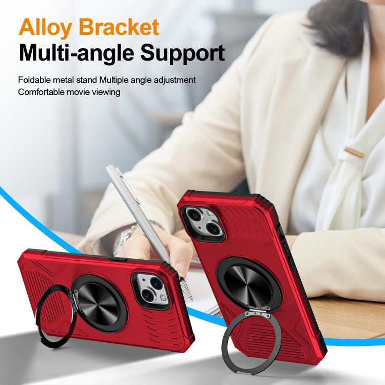 Alloy Rotating Holder MagSafe Shockproof Phone Case, For iPhone 14 Plus, For iPhone 13 Pro