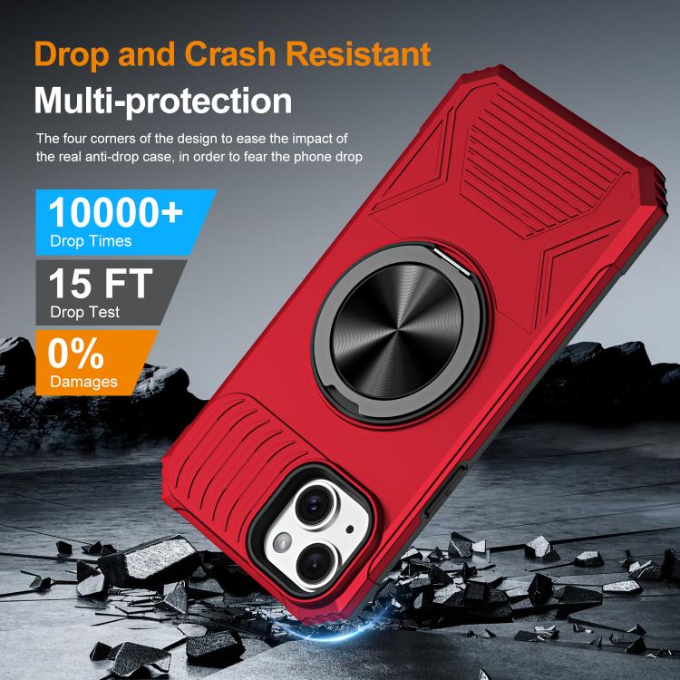 Alloy Rotating Holder MagSafe Shockproof Phone Case, For iPhone 14 Plus, For iPhone 13 Pro