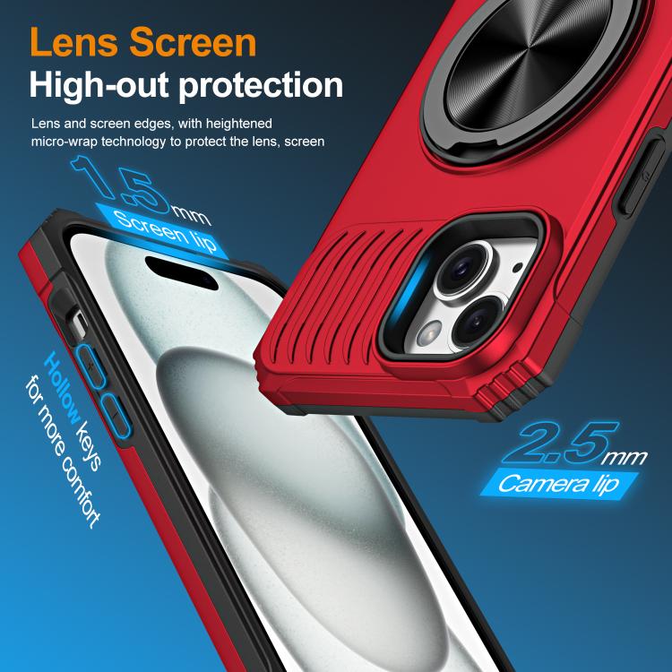 Alloy Rotating Holder MagSafe Shockproof Phone Case, For iPhone 14 Plus, For iPhone 13 Pro