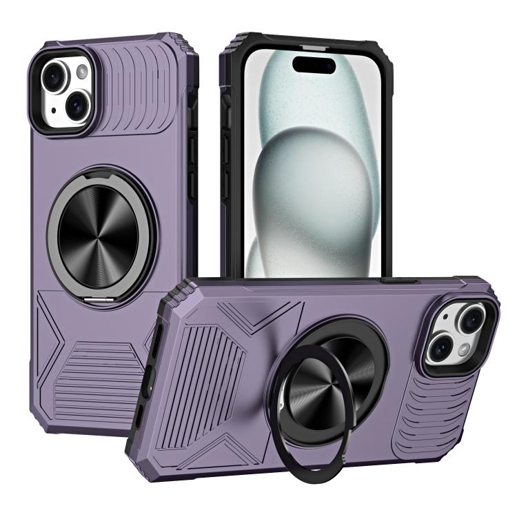 Alloy Rotating Holder MagSafe Shockproof Phone Case, For iPhone 14 Plus, For iPhone 13 Pro