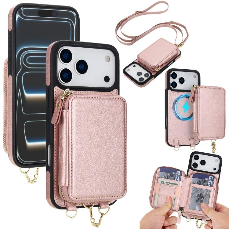 AwQuer 2 in 1 Crossbody Zipper Wallet Leather Back Phone Case, For iPhone 17 Pro Max, For iPhone 17 Pro, For iPhone 17, For iPhone Air, For iPhone 16 Pro Max, For iPhone 16 Pro