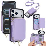 AwQuer 2 in 1 Crossbody Zipper Wallet Leather Back Phone Case, For iPhone 17 Pro Max, For iPhone 17 Pro, For iPhone 17, For iPhone Air, For iPhone 16 Pro Max, For iPhone 16 Pro
