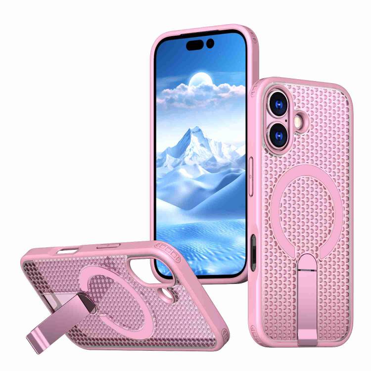 kalebol Honeycomb Cooling MagSafe Holder Phone Case, For iPhone 17e / 16e, For iPhone 17 Pro Max, For iPhone 17 Pro, For iPhone 17, For iPhone Air, For iPhone 16 Pro Max, For iPhone 16 Pro, For iPhone 16 Plus