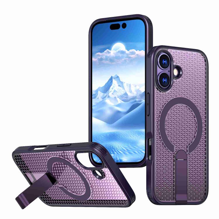 kalebol Honeycomb Cooling MagSafe Holder Phone Case, For iPhone 17e / 16e, For iPhone 17 Pro Max, For iPhone 17 Pro, For iPhone 17, For iPhone Air, For iPhone 16 Pro Max, For iPhone 16 Pro, For iPhone 16 Plus