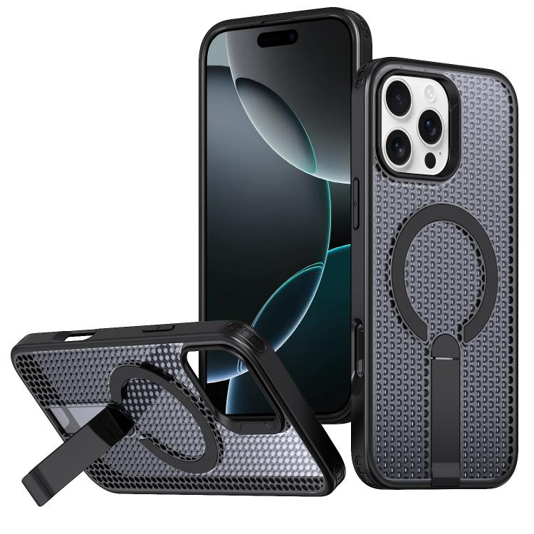 kalebol Honeycomb Cooling MagSafe Holder Phone Case, For iPhone 16 Pro, For iPhone 16 Plus, For iPhone 16, For iPhone 15 Pro Max, For iPhone 15 Pro, For iPhone 15 Plus, For iPhone 15, For iPhone 14 Plus