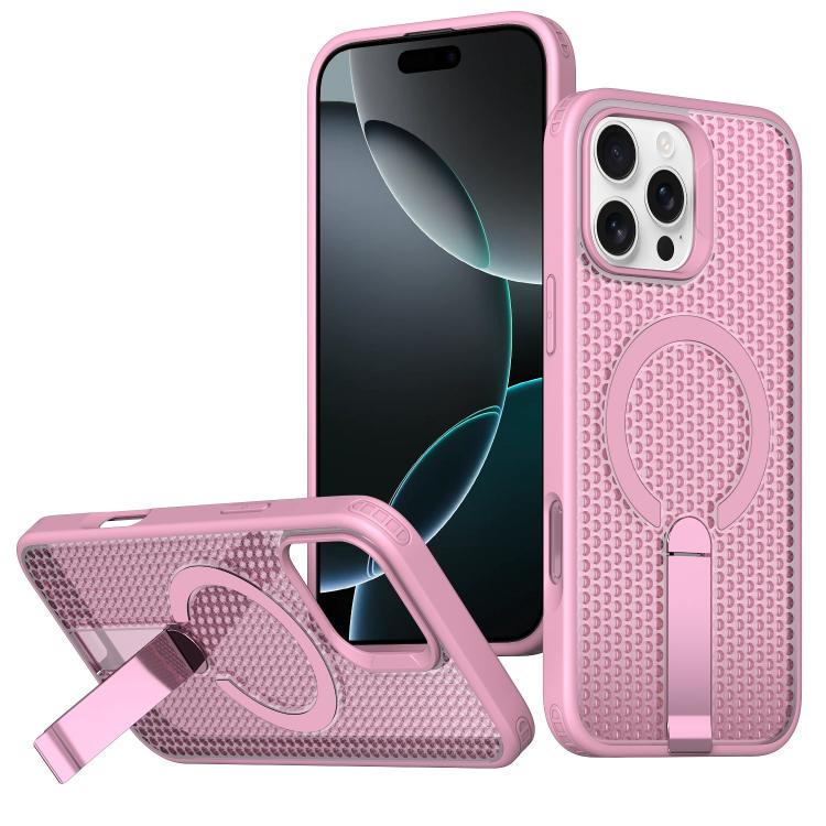 kalebol Honeycomb Cooling MagSafe Holder Phone Case, For iPhone 16 Pro, For iPhone 16 Plus, For iPhone 16, For iPhone 15 Pro Max, For iPhone 15 Pro, For iPhone 15 Plus, For iPhone 15, For iPhone 14 Plus