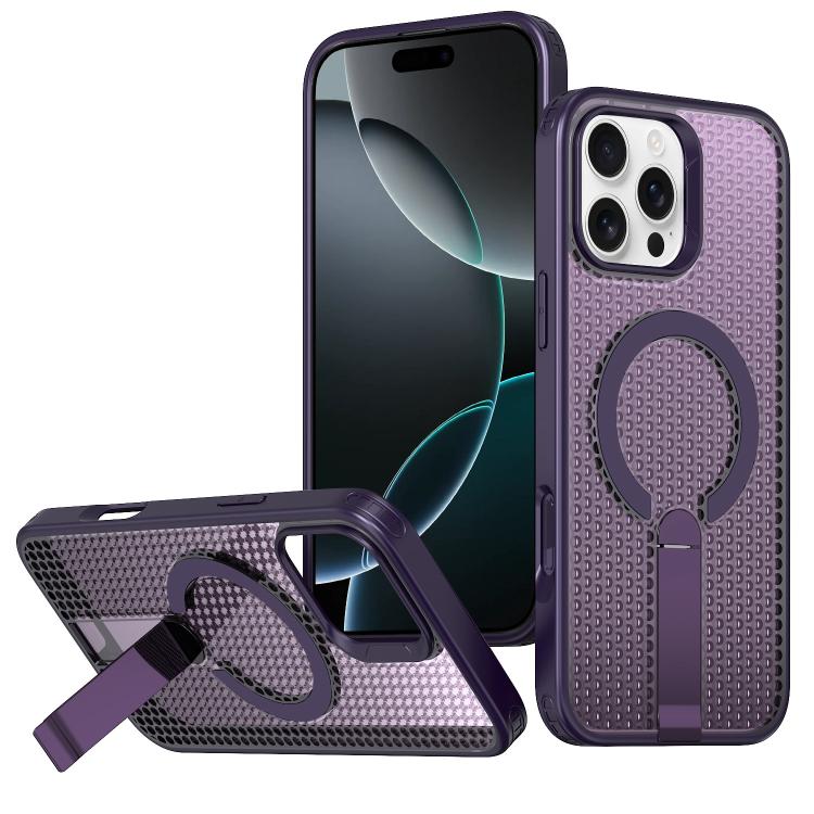 kalebol Honeycomb Cooling MagSafe Holder Phone Case, For iPhone 16 Pro, For iPhone 16 Plus, For iPhone 16, For iPhone 15 Pro Max, For iPhone 15 Pro, For iPhone 15 Plus, For iPhone 15, For iPhone 14 Plus
