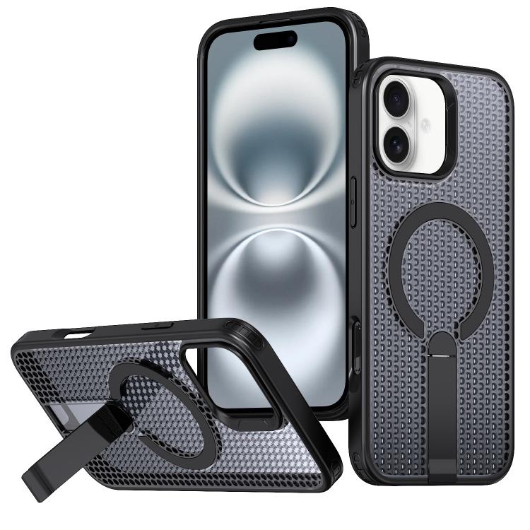 kalebol Honeycomb Cooling MagSafe Holder Phone Case, For iPhone 16 Pro, For iPhone 16 Plus, For iPhone 16, For iPhone 15 Pro Max, For iPhone 15 Pro, For iPhone 15 Plus, For iPhone 15, For iPhone 14 Plus