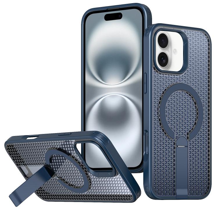 kalebol Honeycomb Cooling MagSafe Holder Phone Case, For iPhone 16 Pro, For iPhone 16 Plus, For iPhone 16, For iPhone 15 Pro Max, For iPhone 15 Pro, For iPhone 15 Plus, For iPhone 15, For iPhone 14 Plus