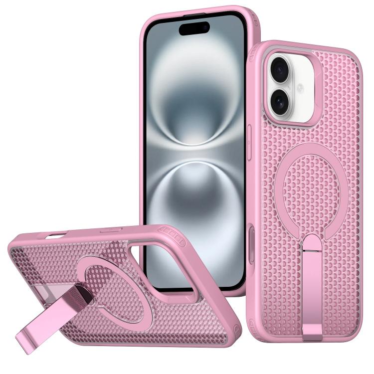 kalebol Honeycomb Cooling MagSafe Holder Phone Case, For iPhone 16 Pro, For iPhone 16 Plus, For iPhone 16, For iPhone 15 Pro Max, For iPhone 15 Pro, For iPhone 15 Plus, For iPhone 15, For iPhone 14 Plus