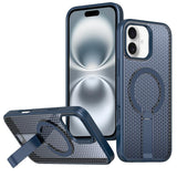 kalebol Honeycomb Cooling MagSafe Holder Phone Case, For iPhone 16 Pro, For iPhone 16 Plus, For iPhone 16, For iPhone 15 Pro Max, For iPhone 15 Pro, For iPhone 15 Plus, For iPhone 15, For iPhone 14 Plus