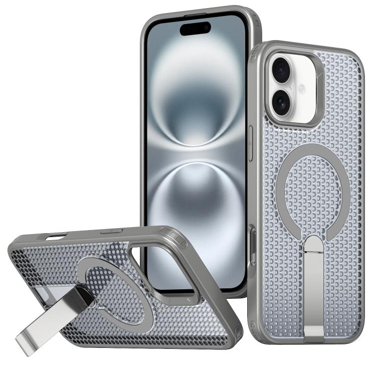 kalebol Honeycomb Cooling MagSafe Holder Phone Case, For iPhone 16 Pro, For iPhone 16 Plus, For iPhone 16, For iPhone 15 Pro Max, For iPhone 15 Pro, For iPhone 15 Plus, For iPhone 15, For iPhone 14 Plus