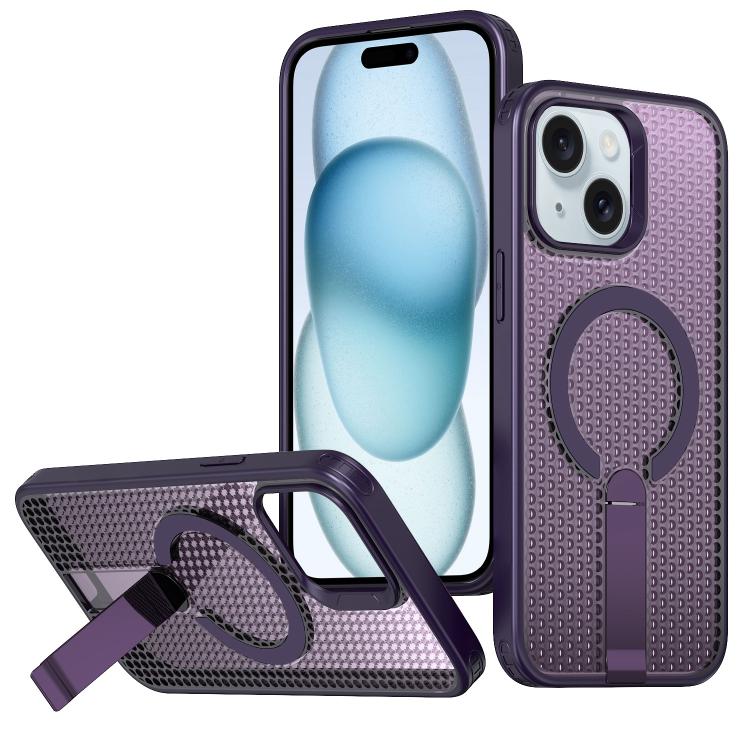 kalebol Honeycomb Cooling MagSafe Holder Phone Case, For iPhone 16, For iPhone 15 Pro Max, For iPhone 15 Pro, For iPhone 15 Plus, For iPhone 15, For iPhone 14 Plus, For iPhone 14, For iPhone 14 Pro