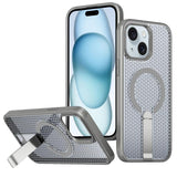 kalebol Honeycomb Cooling MagSafe Holder Phone Case, For iPhone 16, For iPhone 15 Pro Max, For iPhone 15 Pro, For iPhone 15 Plus, For iPhone 15, For iPhone 14 Plus, For iPhone 14, For iPhone 14 Pro