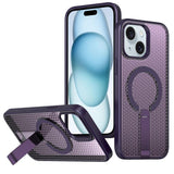 kalebol Honeycomb Cooling MagSafe Holder Phone Case, For iPhone 16, For iPhone 15 Pro Max, For iPhone 15 Pro, For iPhone 15 Plus, For iPhone 15, For iPhone 14 Plus, For iPhone 14, For iPhone 14 Pro