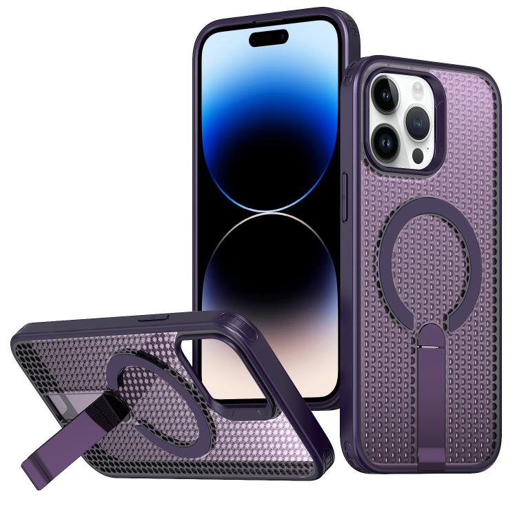 kalebol Honeycomb Cooling MagSafe Holder Phone Case, For iPhone 14, For iPhone 14 Pro, For iPhone 14 Pro Max, For iPhone 13 Pro Max, For iPhone 13