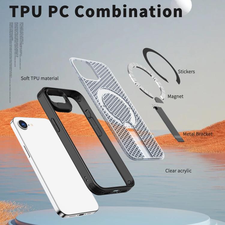 kalebol Honeycomb Cooling MagSafe Holder Phone Case, For iPhone 17e / 16e, For iPhone 17 Pro Max, For iPhone 17 Pro, For iPhone 17, For iPhone Air, For iPhone 16 Pro Max, For iPhone 16 Pro, For iPhone 16 Plus