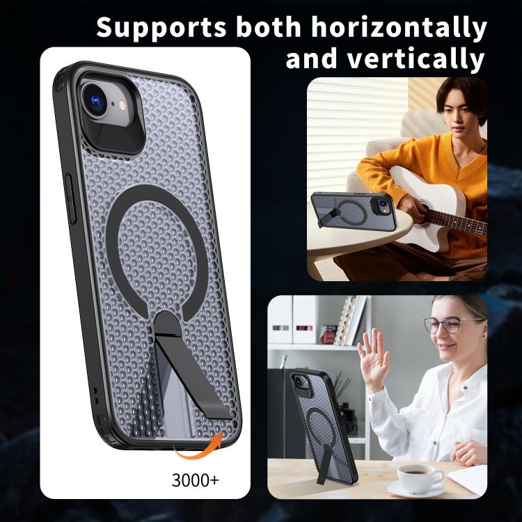 kalebol Honeycomb Cooling MagSafe Holder Phone Case, For iPhone 17e / 16e, For iPhone 17 Pro Max, For iPhone 17 Pro, For iPhone 17, For iPhone Air, For iPhone 16 Pro Max, For iPhone 16 Pro, For iPhone 16 Plus