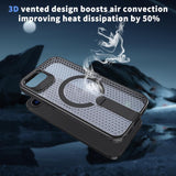 kalebol Honeycomb Cooling MagSafe Holder Phone Case, For iPhone 17e / 16e, For iPhone 17 Pro Max, For iPhone 17 Pro, For iPhone 17, For iPhone Air, For iPhone 16 Pro Max, For iPhone 16 Pro, For iPhone 16 Plus