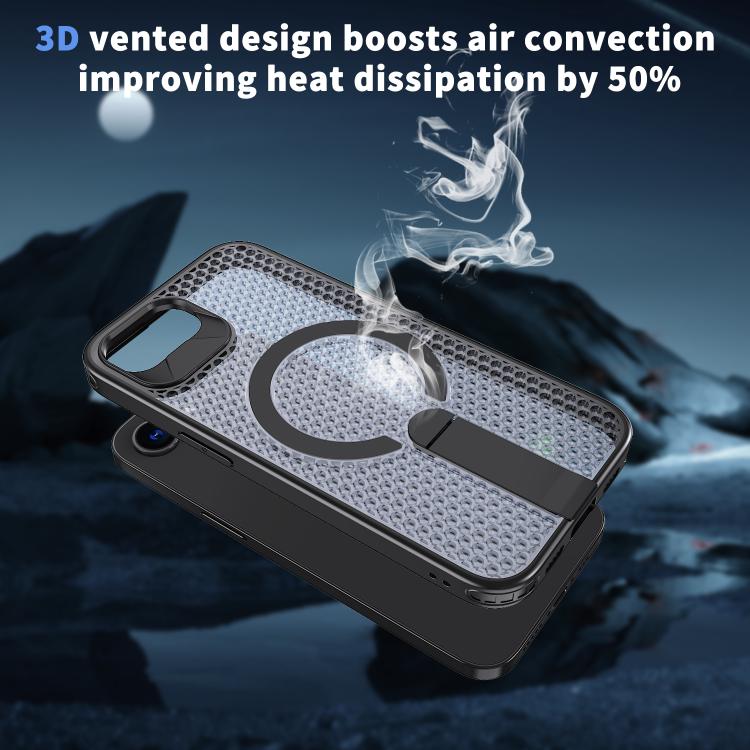 kalebol Honeycomb Cooling MagSafe Holder Phone Case, For iPhone 17e / 16e, For iPhone 17 Pro Max, For iPhone 17 Pro, For iPhone 17, For iPhone Air, For iPhone 16 Pro Max, For iPhone 16 Pro, For iPhone 16 Plus