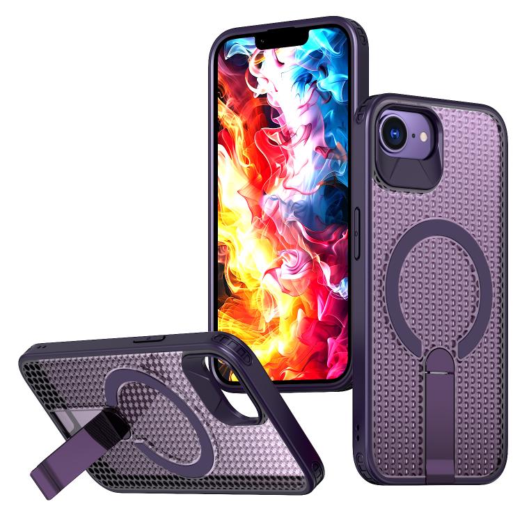kalebol Honeycomb Cooling MagSafe Holder Phone Case, For iPhone 18 Pro, For iPhone 18 Pro Max, For iPhone 17e / 16e, For iPhone 17 Pro Max, For iPhone 17 Pro, For iPhone 17, For iPhone Air, For iPhone 16 Pro Max