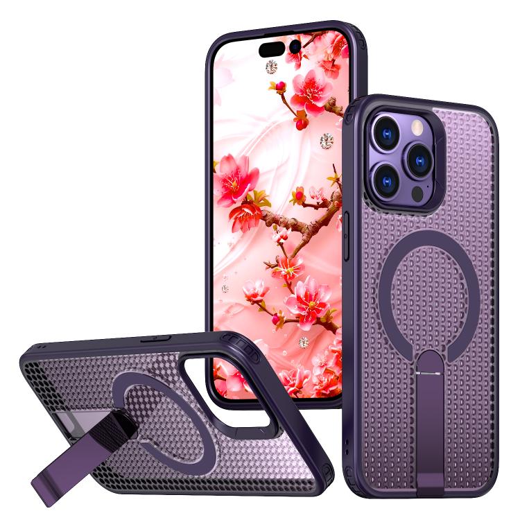 kalebol Honeycomb Cooling MagSafe Holder Phone Case, For iPhone 14, For iPhone 14 Pro, For iPhone 14 Pro Max, For iPhone 13 Pro Max, For iPhone 13