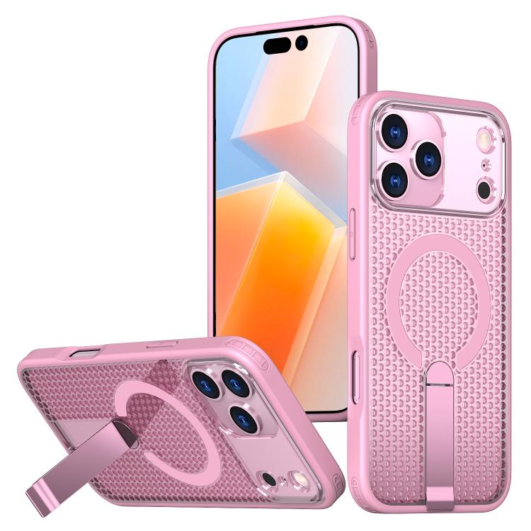 kalebol Honeycomb Cooling MagSafe Holder Phone Case, For iPhone 18 Pro, For iPhone 18 Pro Max, For iPhone 17e / 16e, For iPhone 17 Pro Max, For iPhone 17 Pro, For iPhone 17, For iPhone Air, For iPhone 16 Pro Max