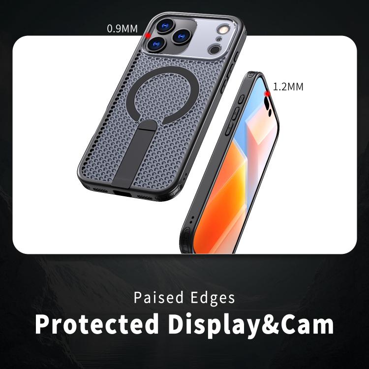 kalebol Honeycomb Cooling MagSafe Holder Phone Case, For iPhone 18 Pro, For iPhone 18 Pro Max, For iPhone 17e / 16e, For iPhone 17 Pro Max, For iPhone 17 Pro, For iPhone 17, For iPhone Air, For iPhone 16 Pro Max