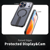kalebol Honeycomb Cooling MagSafe Holder Phone Case, For iPhone 18 Pro, For iPhone 18 Pro Max, For iPhone 17e / 16e, For iPhone 17 Pro Max, For iPhone 17 Pro, For iPhone 17, For iPhone Air, For iPhone 16 Pro Max