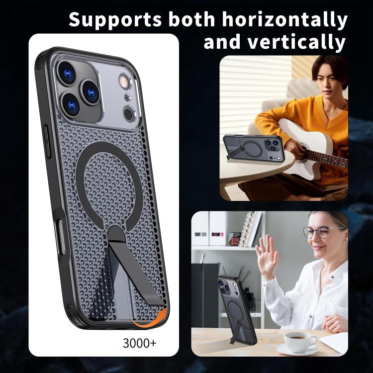 kalebol Honeycomb Cooling MagSafe Holder Phone Case, For iPhone 18 Pro, For iPhone 18 Pro Max, For iPhone 17e / 16e, For iPhone 17 Pro Max, For iPhone 17 Pro, For iPhone 17, For iPhone Air, For iPhone 16 Pro Max