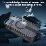 kalebol Honeycomb Cooling MagSafe Holder Phone Case, For iPhone 18 Pro, For iPhone 18 Pro Max, For iPhone 17e / 16e, For iPhone 17 Pro Max, For iPhone 17 Pro, For iPhone 17, For iPhone Air, For iPhone 16 Pro Max