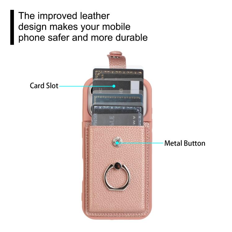 Litchi Texture Drawing Card Bag Ring Holder Phone Case, For iPhone 17 Pro Max, For iPhone 17 Pro, For iPhone 17, For iPhone Air