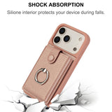 Litchi Texture Drawing Card Bag Ring Holder Phone Case, For iPhone 17 Pro Max, For iPhone 17 Pro, For iPhone 17, For iPhone Air