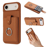 Litchi Texture Drawing Card Bag Ring Holder Phone Case, For iPhone 17 Pro Max, For iPhone 17 Pro, For iPhone 17, For iPhone Air