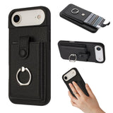 Litchi Texture Drawing Card Bag Ring Holder Phone Case, For iPhone 17 Pro Max, For iPhone 17 Pro, For iPhone 17, For iPhone Air