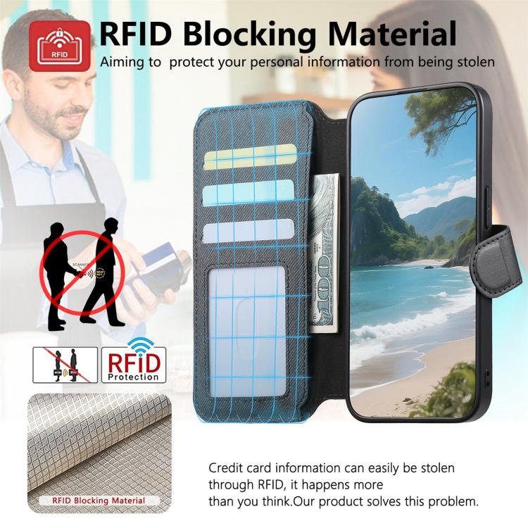 Twill Fabric MagSafe RFID Anti-theft Zipper Wallet Leather Phone Case, For iPhone 13 Pro, For iPhone 13, For iPhone 12, For iPhone 12 Pro Max, For iPhone 12 Pro, For iPhone 11