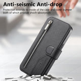 Twill Fabric MagSafe RFID Anti-theft Zipper Wallet Leather Phone Case, For iPhone 13 Pro, For iPhone 13, For iPhone 12, For iPhone 12 Pro Max, For iPhone 12 Pro, For iPhone 11