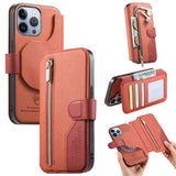 Twill Fabric MagSafe RFID Anti-theft Zipper Wallet Leather Phone Case, For iPhone 13 Pro, For iPhone 13, For iPhone 12, For iPhone 12 Pro Max, For iPhone 12 Pro, For iPhone 11
